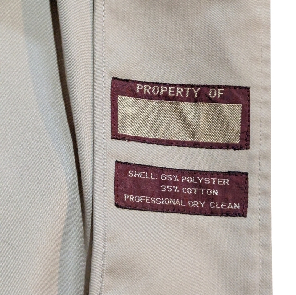 Vintage Nordstrom Classic Tan Cotton Blend Trench Coat Size 40R Preppy Retro - Picture 5 of 9